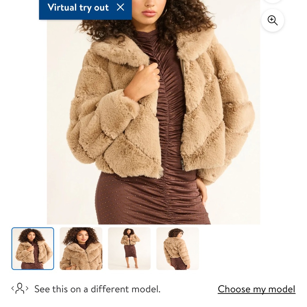 Sofia Jeans Women's and Faux Fur Chubby Jacket, Sizes S 4-6